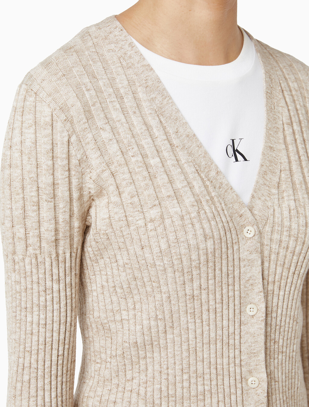 Buy 여성 립 가디건 in color Beige