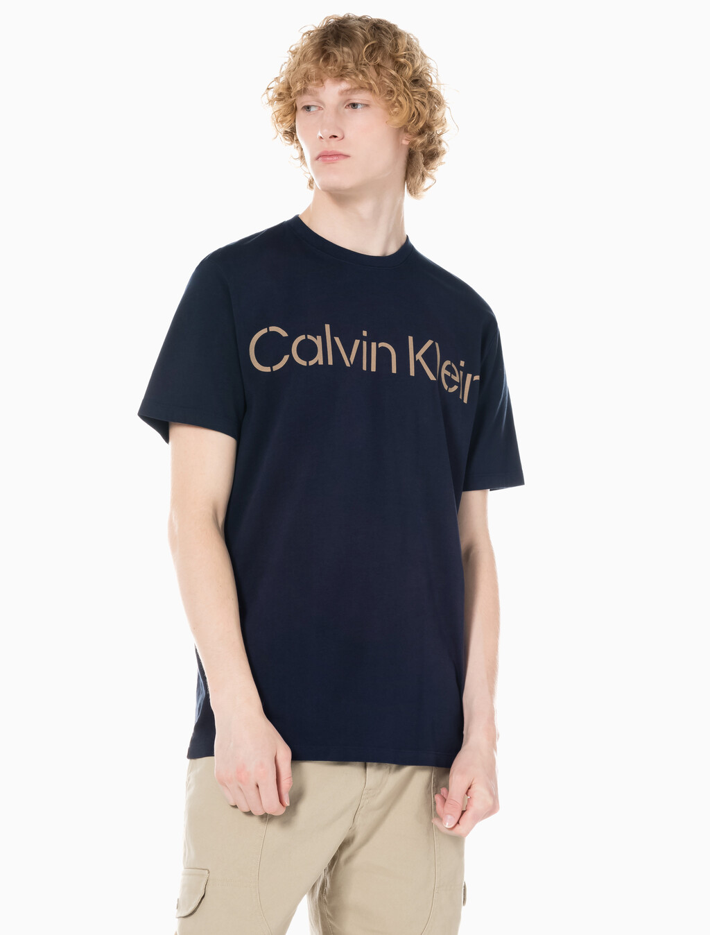 Buy 남성 소프트 페이디드 로고 크루넥 반팔 티셔츠 in color DARK SAPPHIRE