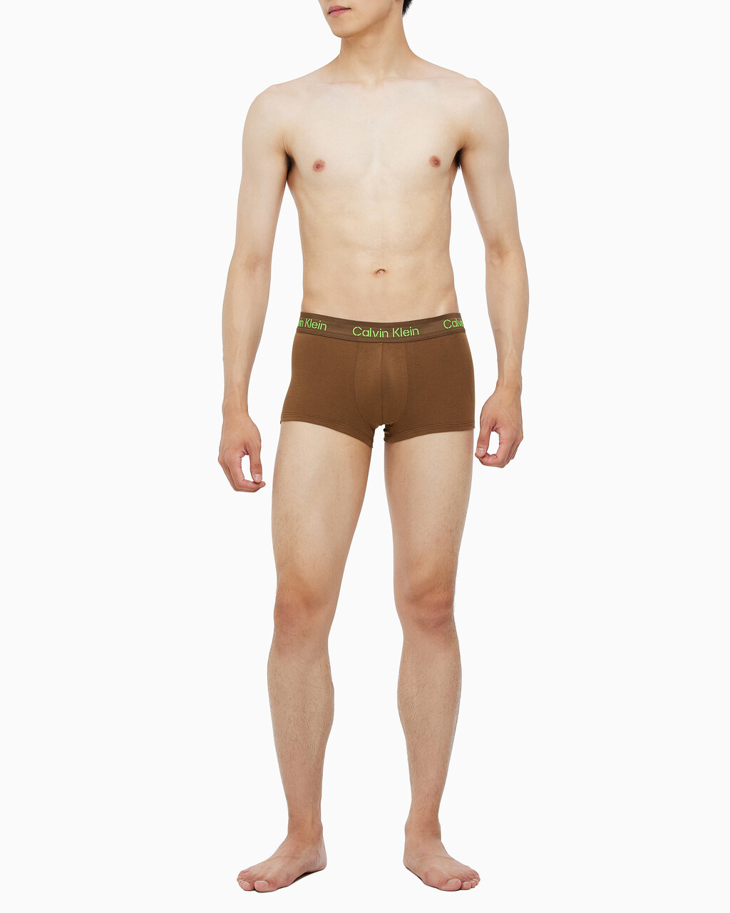 Buy 남성 스텐실로고 코튼스트레치 로우라이즈 트렁크 3PK in color BONE WHITE, NIGHTSHADE, COFFEE LIQUEUR