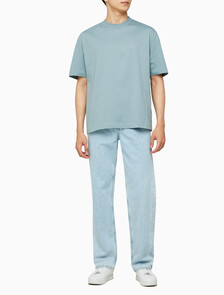 Buy 남성 릴렉스핏 아카이브 로고 반팔 티셔츠 in color BLUE GREY