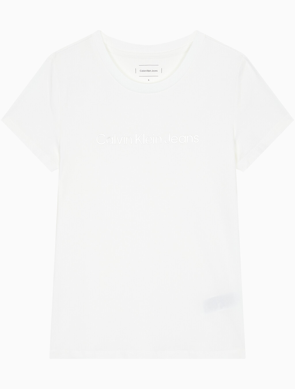Buy 여성 슬림핏 인스티튜셔널 로고 반팔 티셔츠 in color BRIGHT WHITE