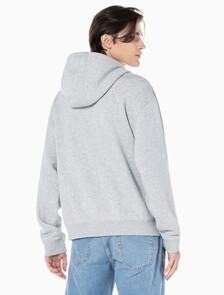 Buy 남녀공용 릴렉스핏 모노그램 집업 후디 in color LIGHT GREY HEATHER