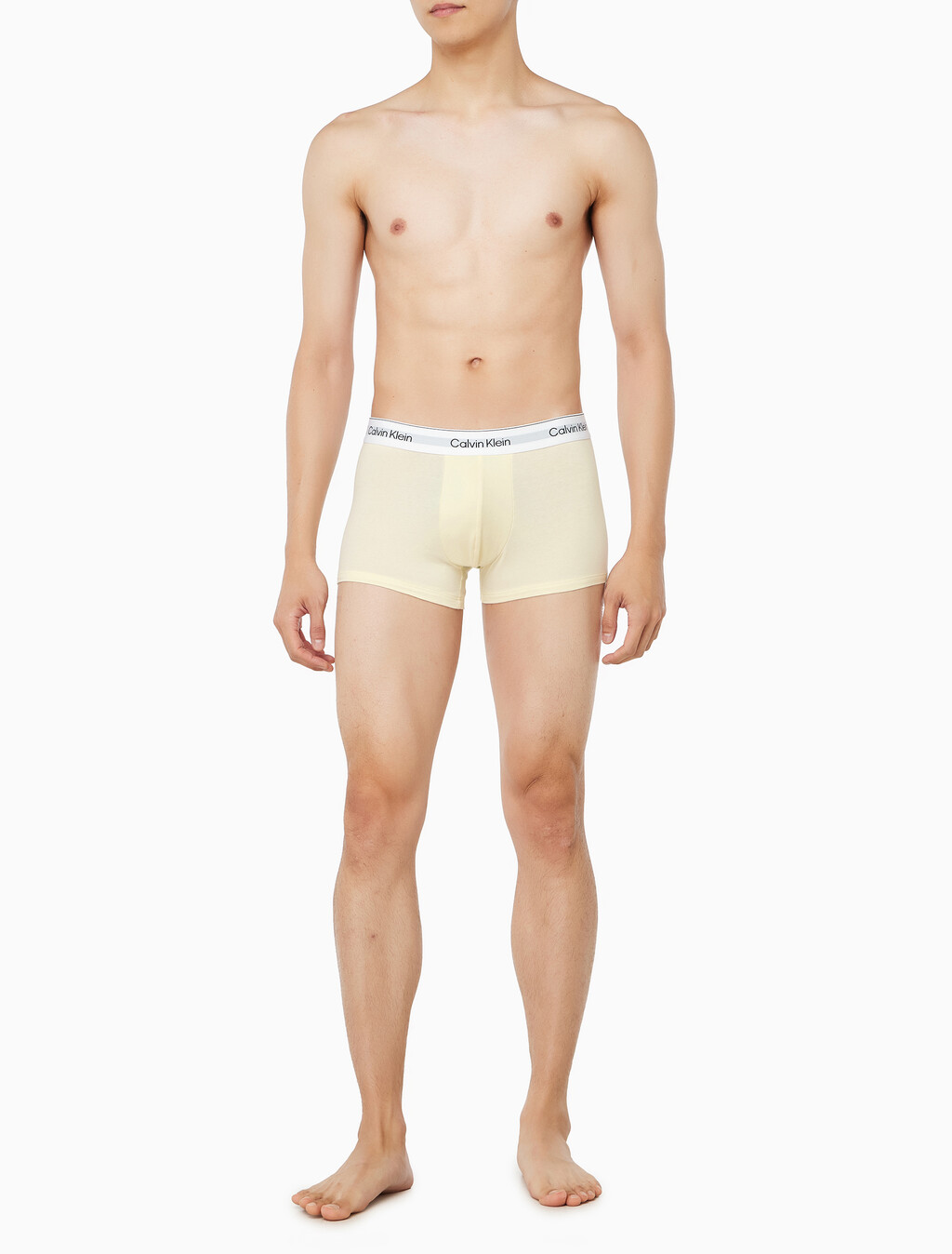 Buy 남성 아이콘 코튼 스트레치 3PK 트렁크 in color WHITE/ YELLOW / DARK NAVY