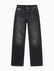 Buy 여성 시그니처 90S 스트레이트핏 블랙 데님 in color Black