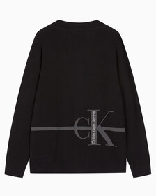 Buy 남성 스트라이프 CK 로고 코튼 가디건 in color CK BLACK