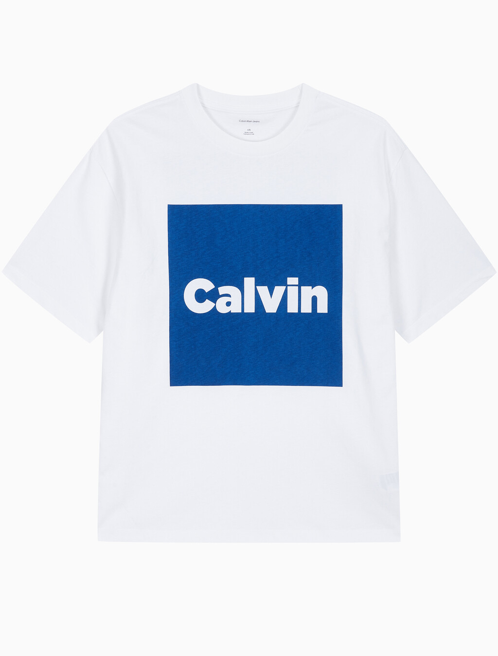 Buy 남성 캘빈 박스로고 반팔 티셔츠 in color BRILLIANT WHITE