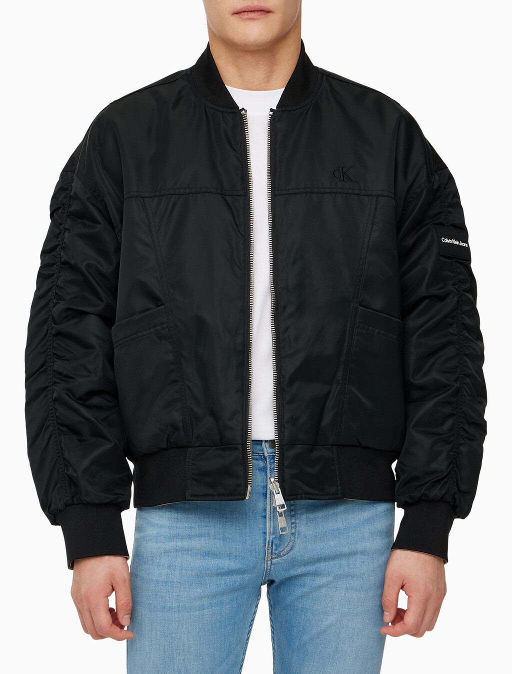 Buy 남성 리버서블 퀼팅 봄버 자켓 in color CK BLACK