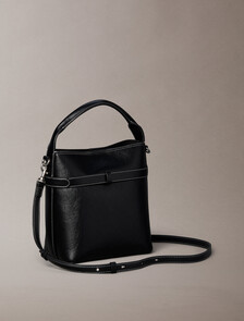 Buy 여성 버클 미니 버킷 크로스바디 백 in color BLACK