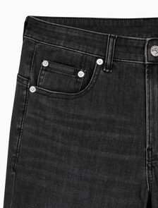 Buy 남성 바디핏 블랙 37.5 기능성 데님 in color WASHED BLACK LOGO LACE