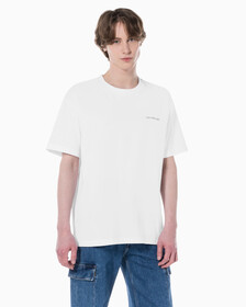 Buy 남녀공용 릴렉스핏 로고 반팔 티셔츠 in color BRIGHT WHITE