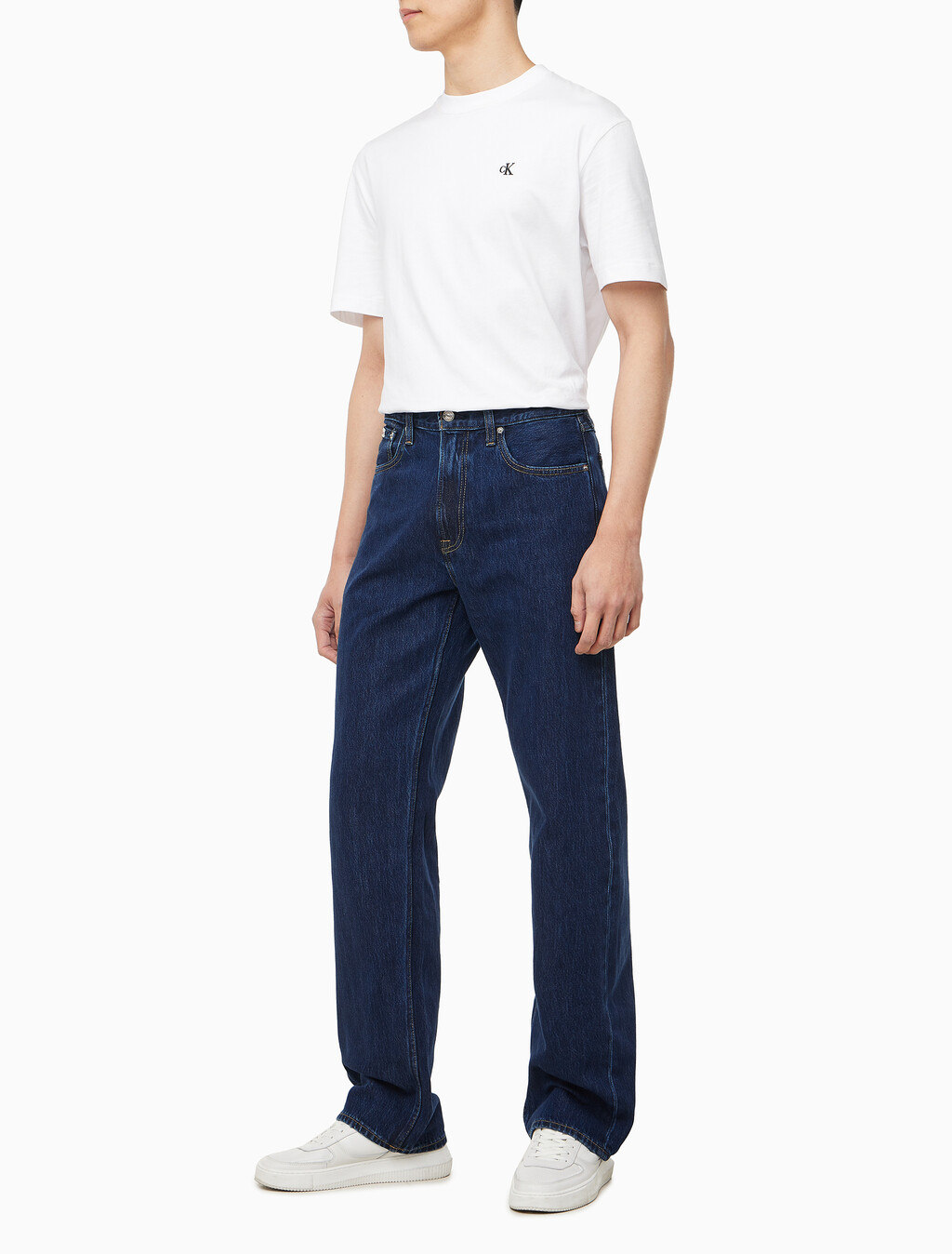 Buy 남성 90's 스트레이트핏 다크블루 텐셀 데님 in color DARK BLUE STONE
