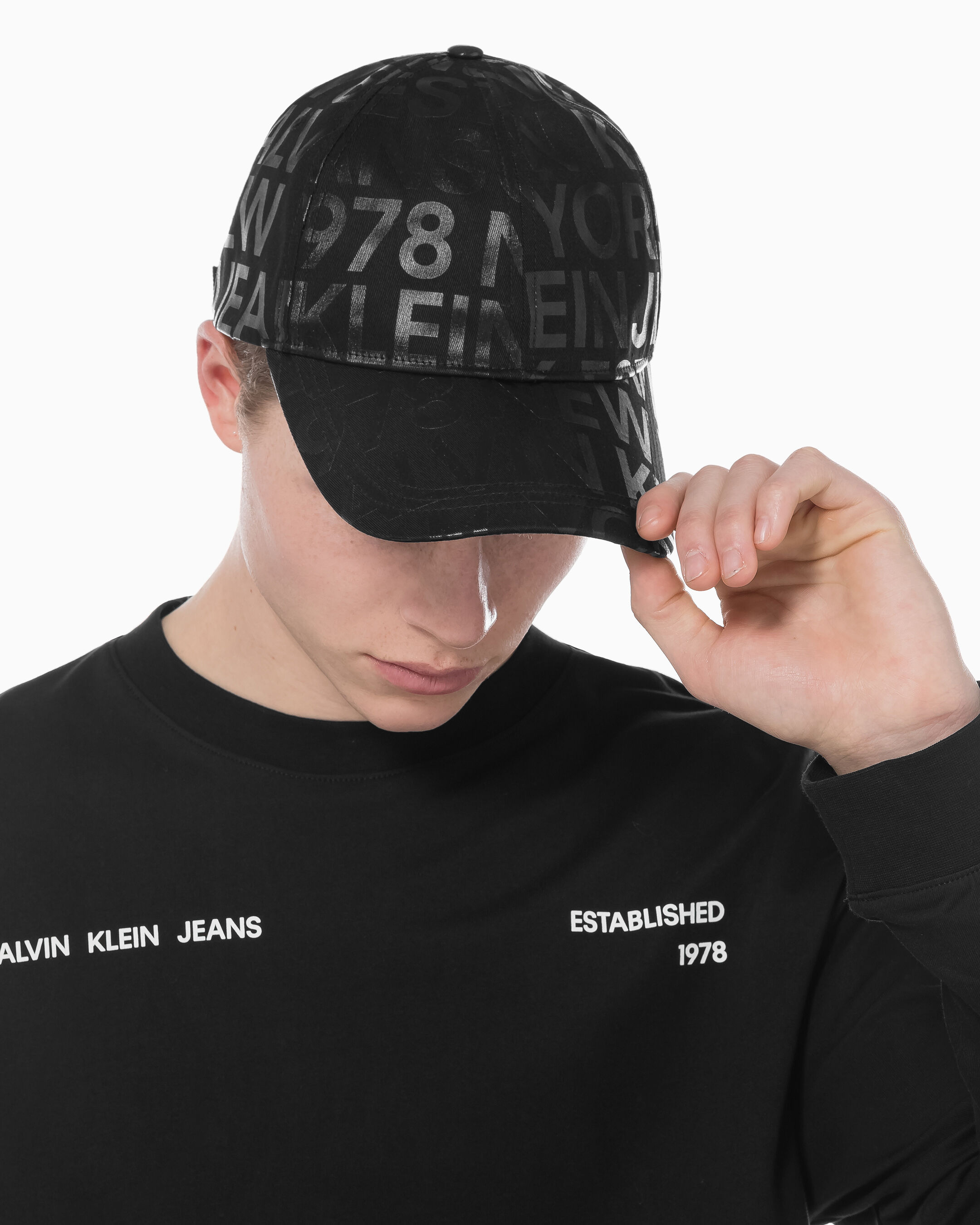 ★ ★ Unisex Black AOP Ball Cap HX0337 971 HX0337 Men's + Women's Organic Black Pine Tree Baseball Hat