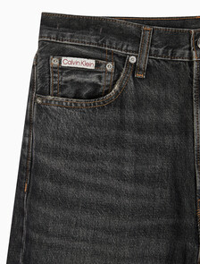 Buy 남성 배기핏 블랙 스모크 데님 in color WASHED BLACK