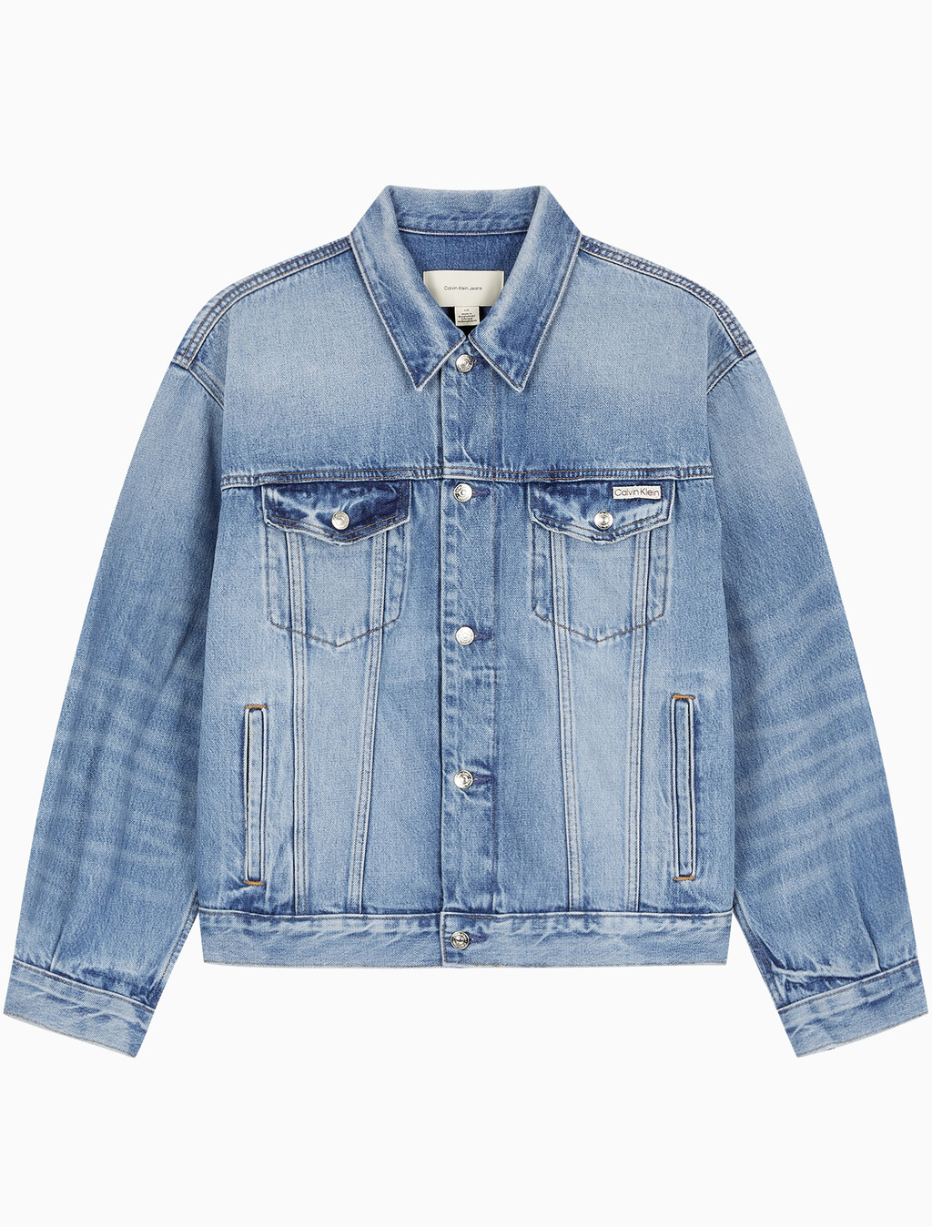 Buy 남성 레귤러핏 90's 라이트블루 워시 데님 자켓 in color BLUE WAVE