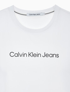 Buy 여성 슬림핏 인스티튜셔널 로고 긴팔 티셔츠 in color BRIGHT WHITE