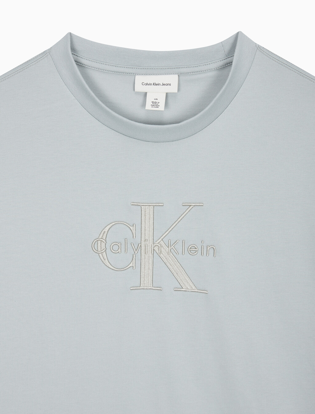 Buy 남성 릴렉스핏 히어로 모노그램 로고 반팔 티셔츠 in color PURITAN GRAY