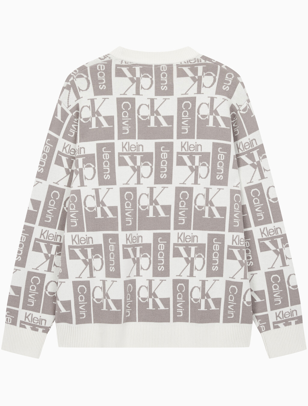 Buy 남성 릴렉스 핏 AOP 로고 스웨터 in color WHITE