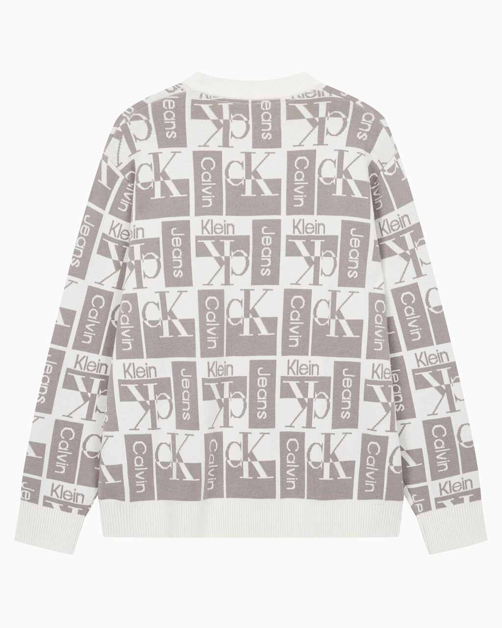 Buy 남성 릴렉스 핏 AOP 로고 스웨터 in color WHITE