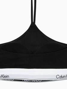 Buy 여성 아이콘 코튼 모달 홀터 브라렛 in color BLACK