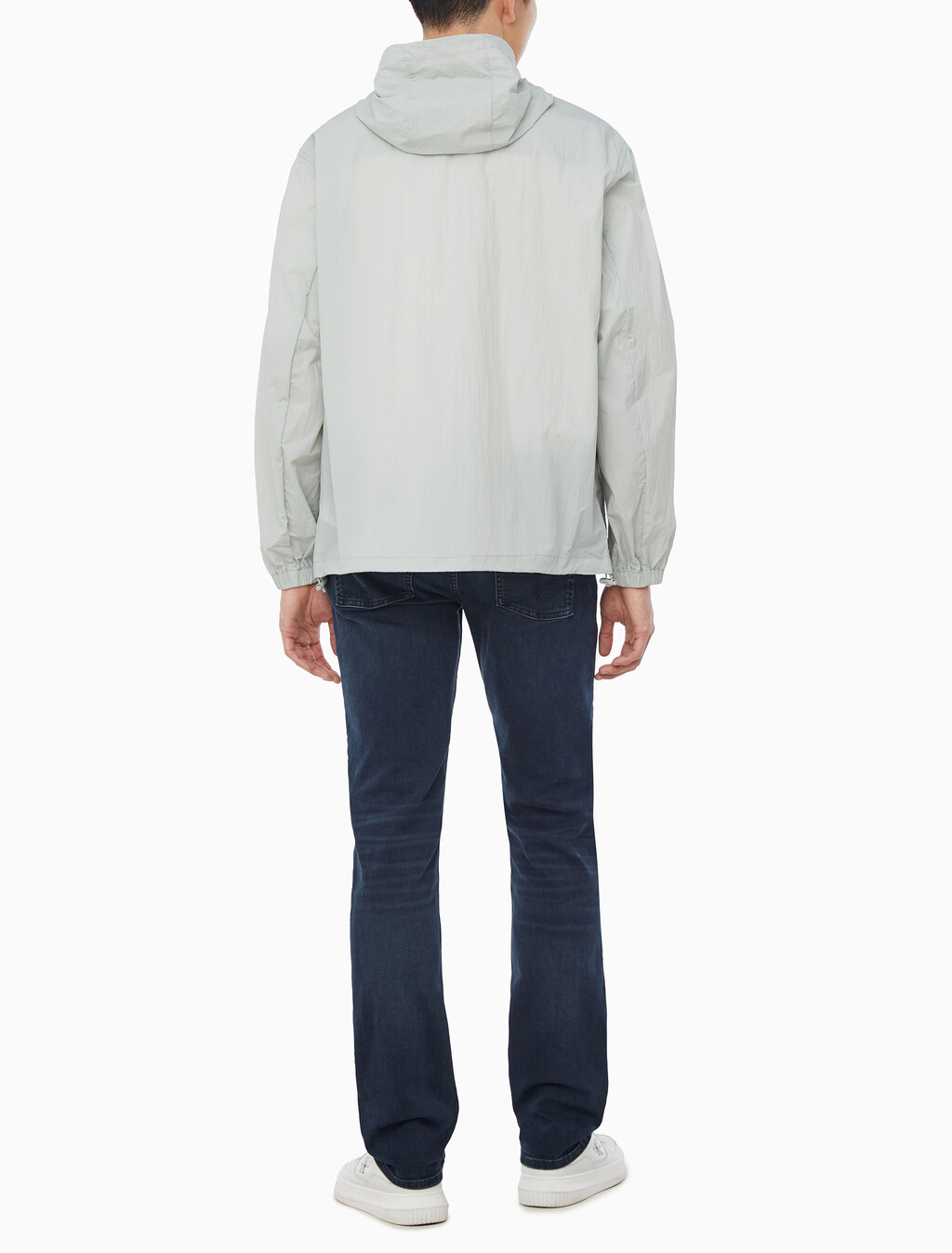 Buy 남성 릴렉스핏 라이트 후드 나일론 집업 자켓 in color PURITAN GRAY