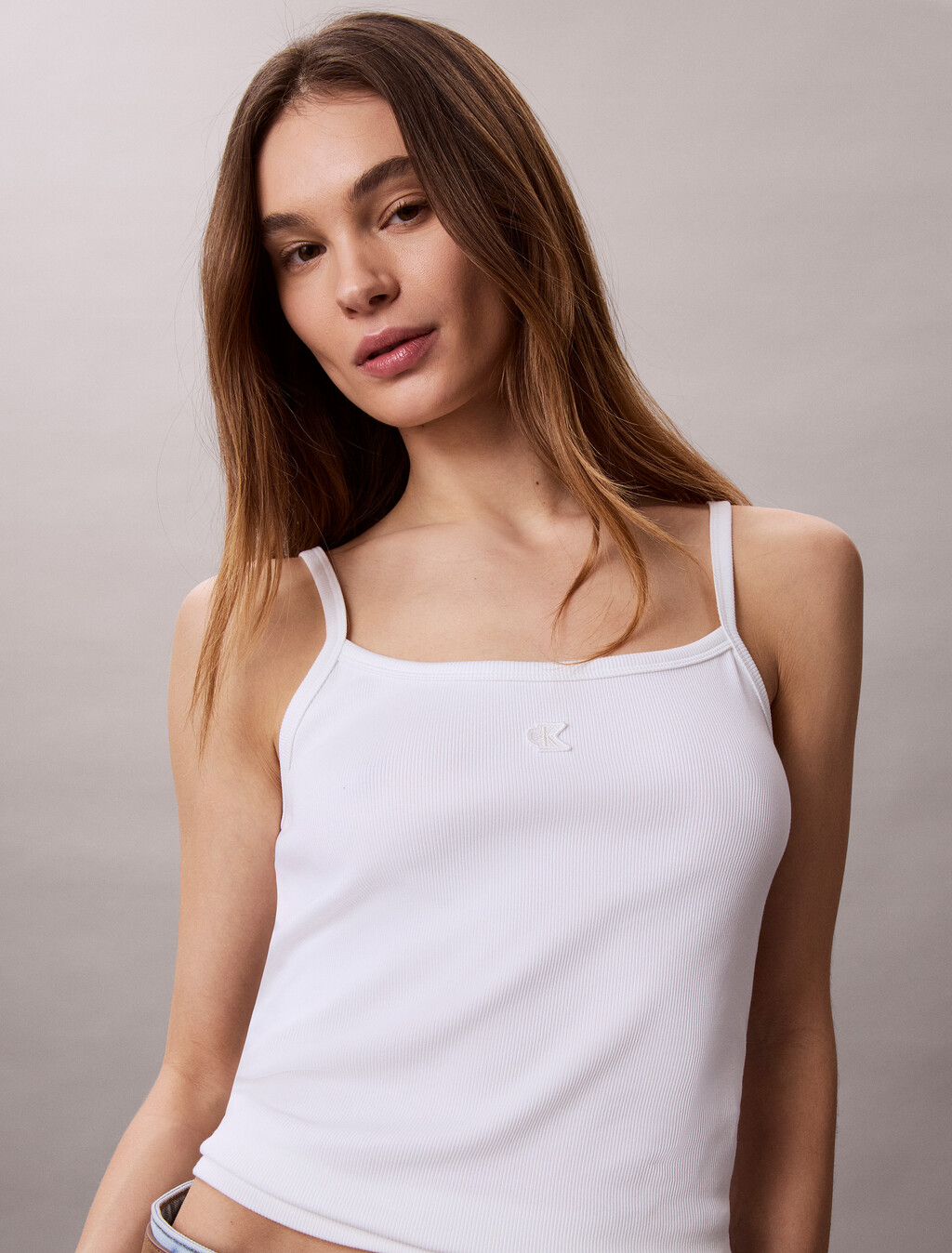 Buy 여성 베이비링 스트랩 탱크 in color BRIGHT WHITE