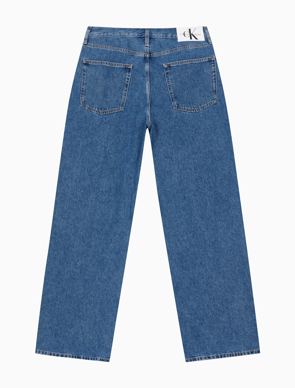 Buy 남성 와이드핏 미드블루 데님 in color MID BLUE BACK EMBRO