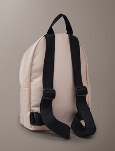 Buy 여성 볼드 로고 나일론 스몰 라운드 백팩 in color Pink