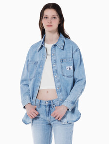 Buy 여성 오버사이즈 데님 셔츠 in color CHALKY BLUE