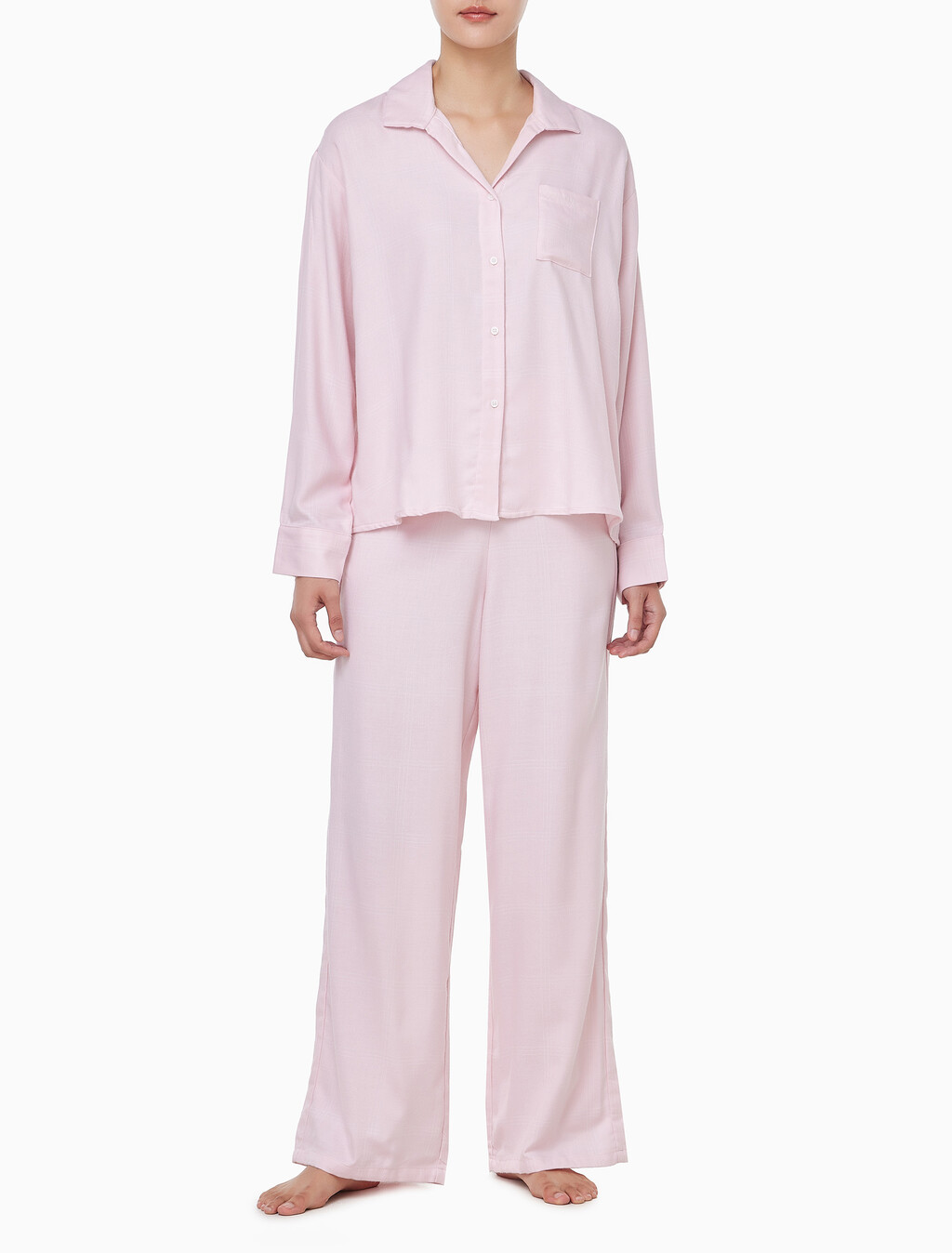 Buy 여성 울트라 소프트 모달 블렌드 플란넬 롱슬리브 셔츠 in color Pink
