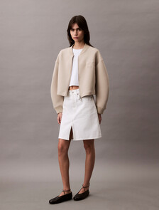 Buy 여성 오버사이즈 스쿠바 집 보머 자켓 in color FEATHER GRAY