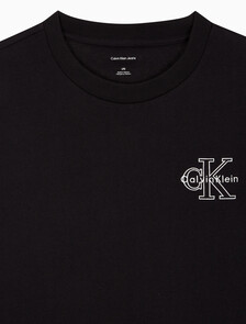 Buy 남성 릴렉스핏 모노그램 로고 반팔 티셔츠 in color BLACK