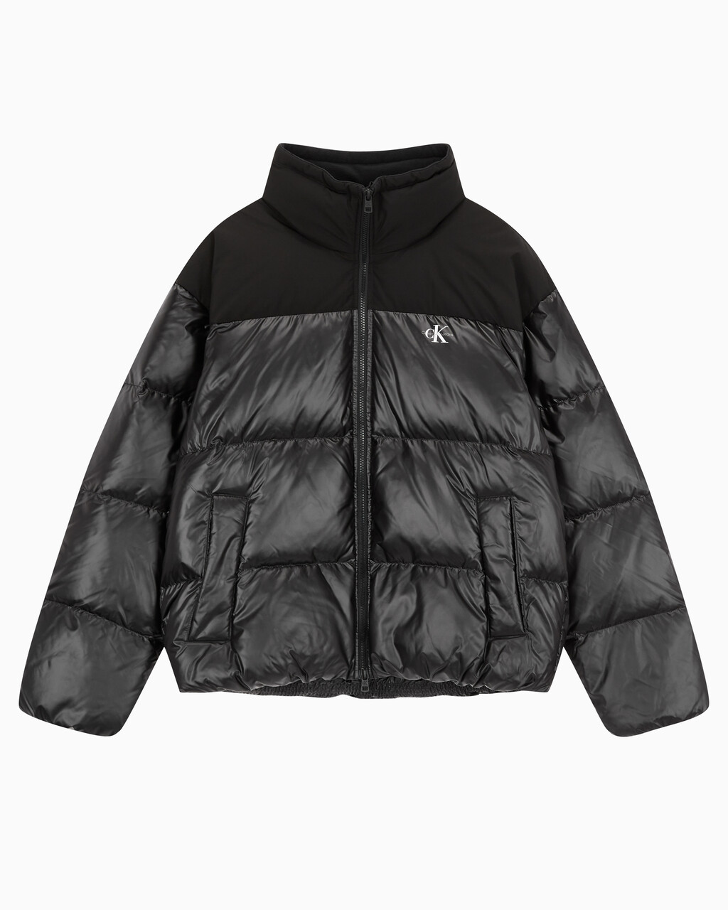 Buy 남녀공용 릴렉스 숏 블로킹 다운 푸퍼 in color CK BLACK