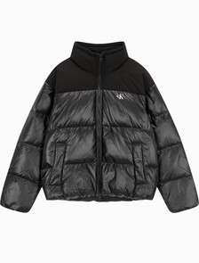 Buy 남녀공용 릴렉스 숏 블로킹 다운 푸퍼 in color CK BLACK