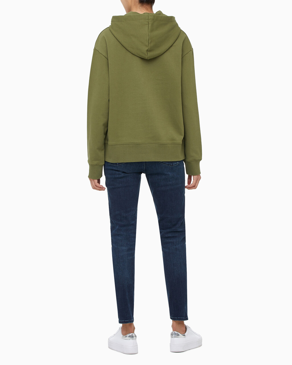 Buy 여성 릴렉스핏 스탠다드 로고 후디 in color JOLLY GREEN BEAN