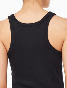 Buy 여성 코튼 컨투어 립 탱크 탑 in color BLACK BEAUTY