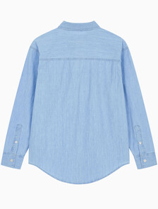 Buy 여성 오버사이즈 긴팔 데님 셔츠 in color CHALKY BLUE