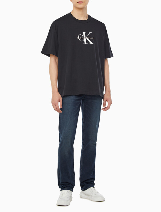 남성 오버핏 모노그램 로고 반팔 티셔츠