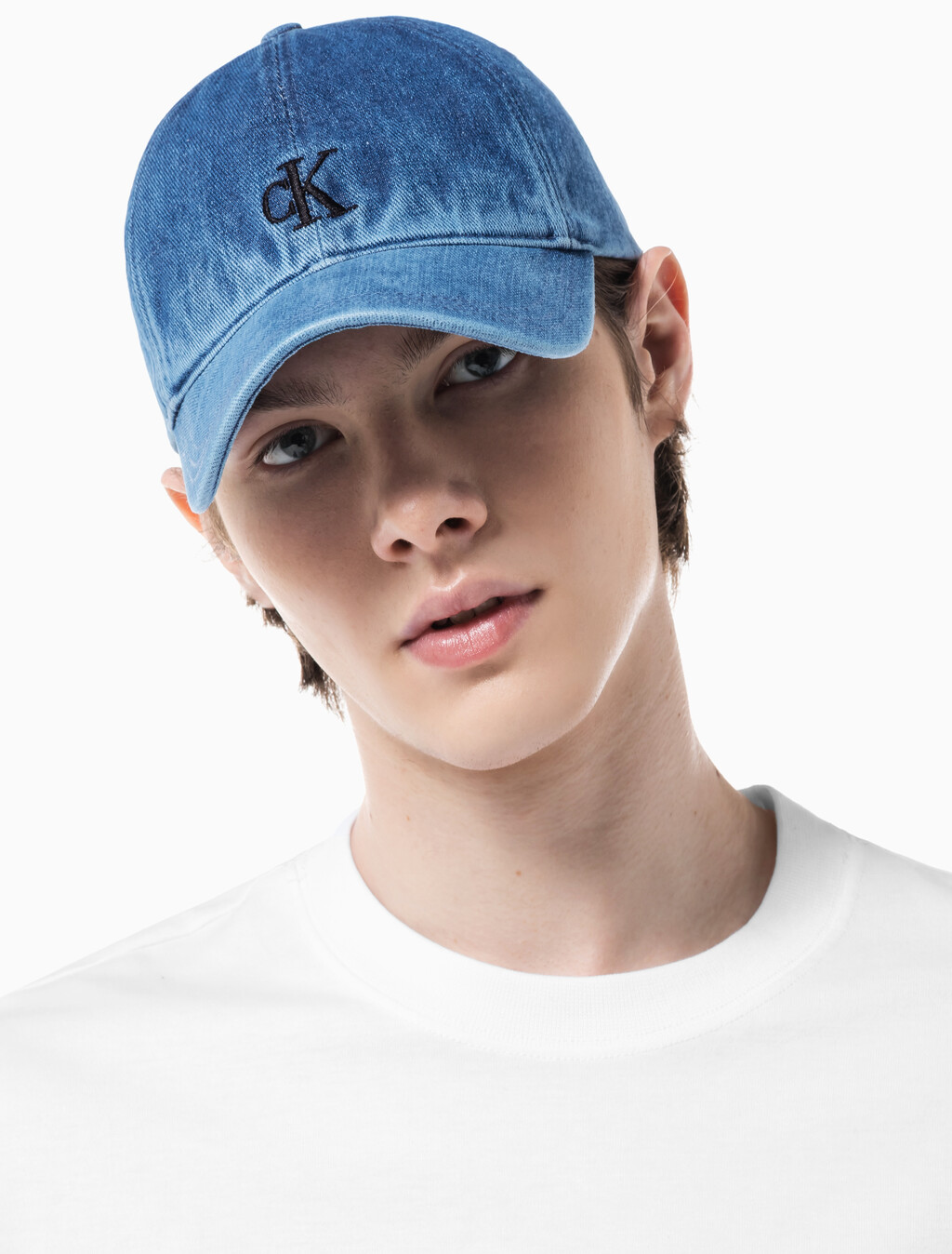 Buy 남녀공용 CKJ 데님 볼캡 in color DENIM
