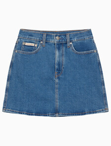 Buy 여성 컴포트 스트레치 데님 미니 스커트 in color BLUE