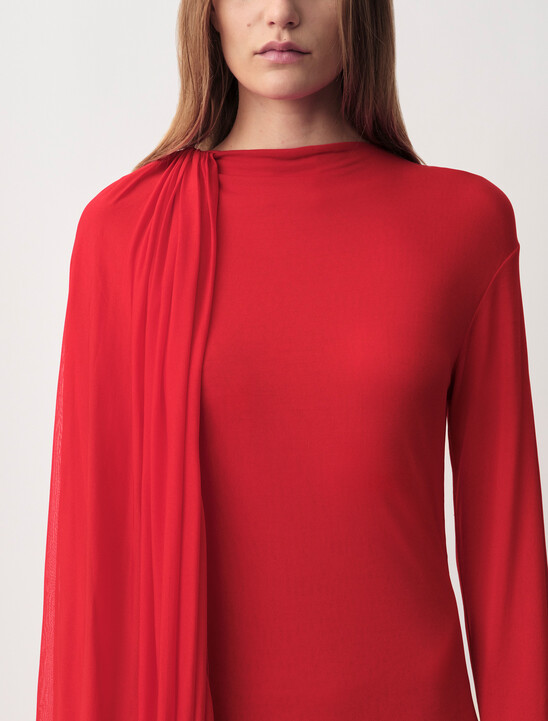 SARA WOMENS DRAPED JERSEY DRES