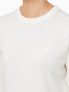 Buy 여성 크루넥 파인 스웨터 in color WHITE