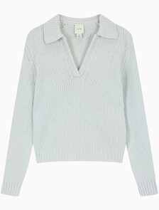 Buy 여성 L/S 부클레 폴로 in color light blue