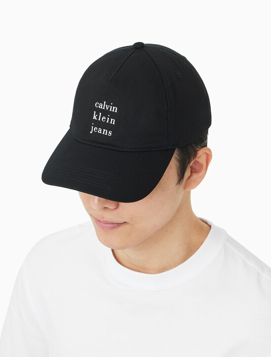 남녀공용 CKJ 프린트 레터링 로고 볼캡