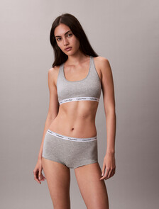 Buy 여성 모던로고 미드라이즈 보이쇼츠 in color GREY HEATHER