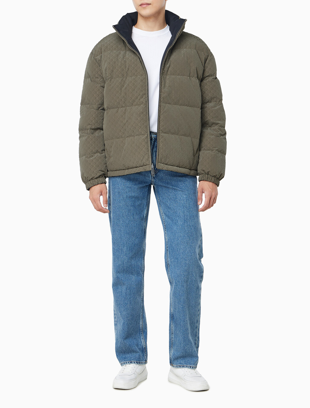 Buy 남성 나일론 리버서블 올오버프린트 다운 푸퍼 자켓 in color BUNGEE CORD