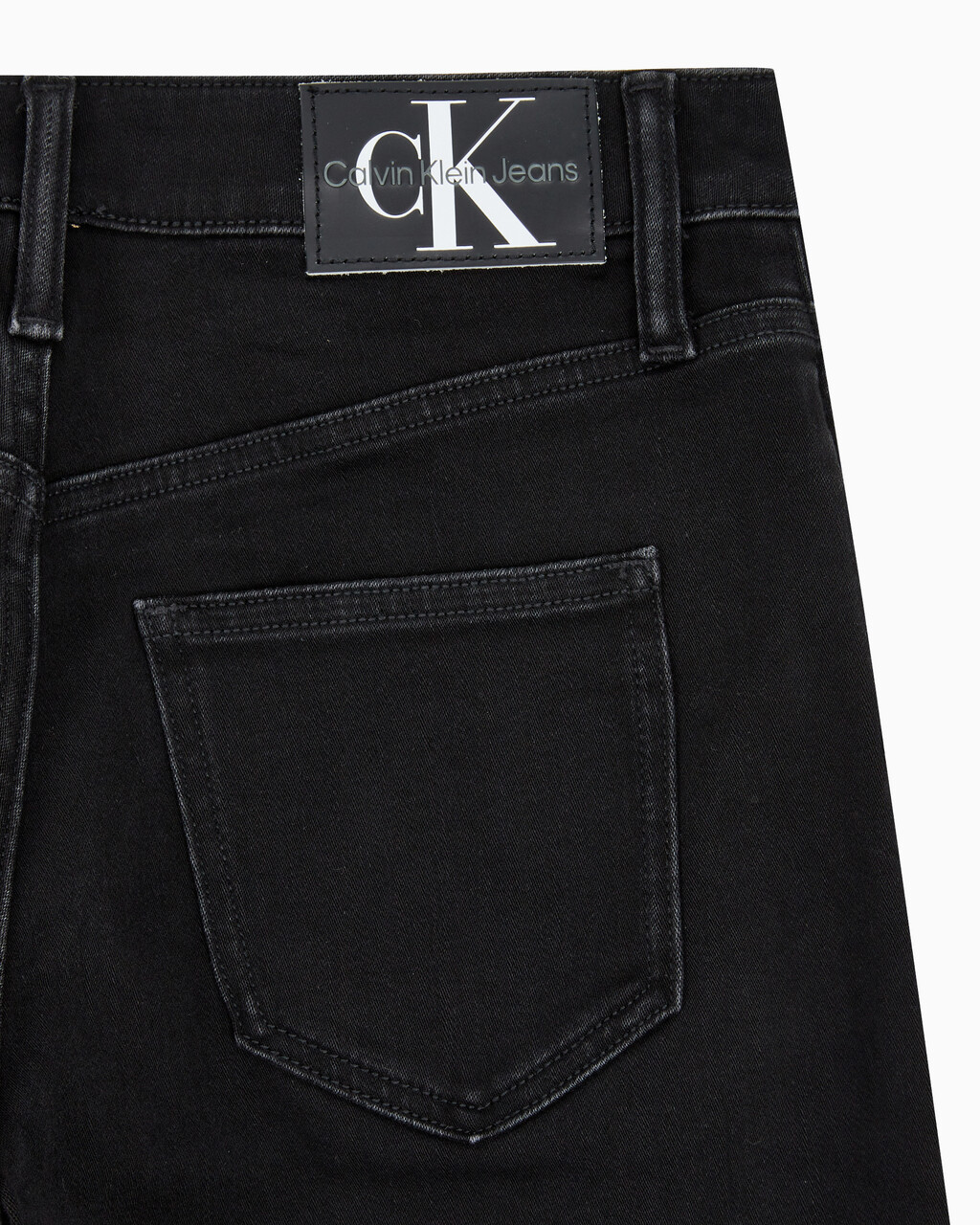 Buy 여성 90's 스트레이트핏 기모 블랙 데님 in color WASHED BLACK LOGO LACE
