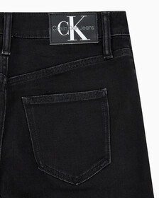 Buy 여성 90's 스트레이트핏 기모 블랙 데님 in color WASHED BLACK LOGO LACE