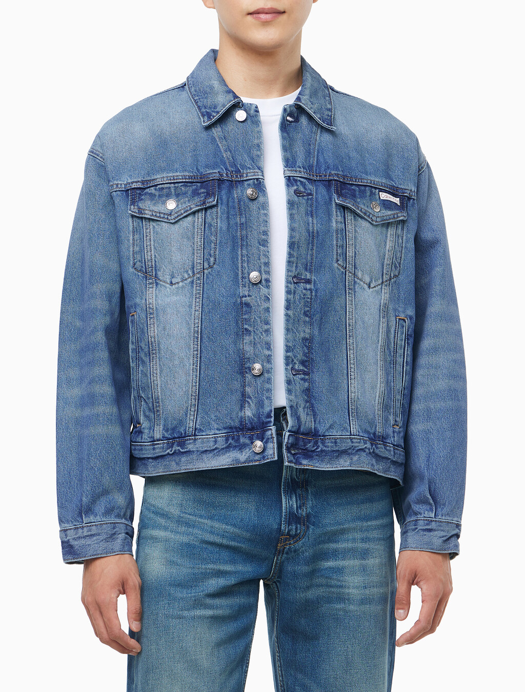 Buy 남성 90S 인디고 시트린 트러커 in color Light blue