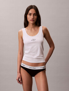 Buy 여성 코튼 스트레치 라운지 GX 탱크 in color WHITE