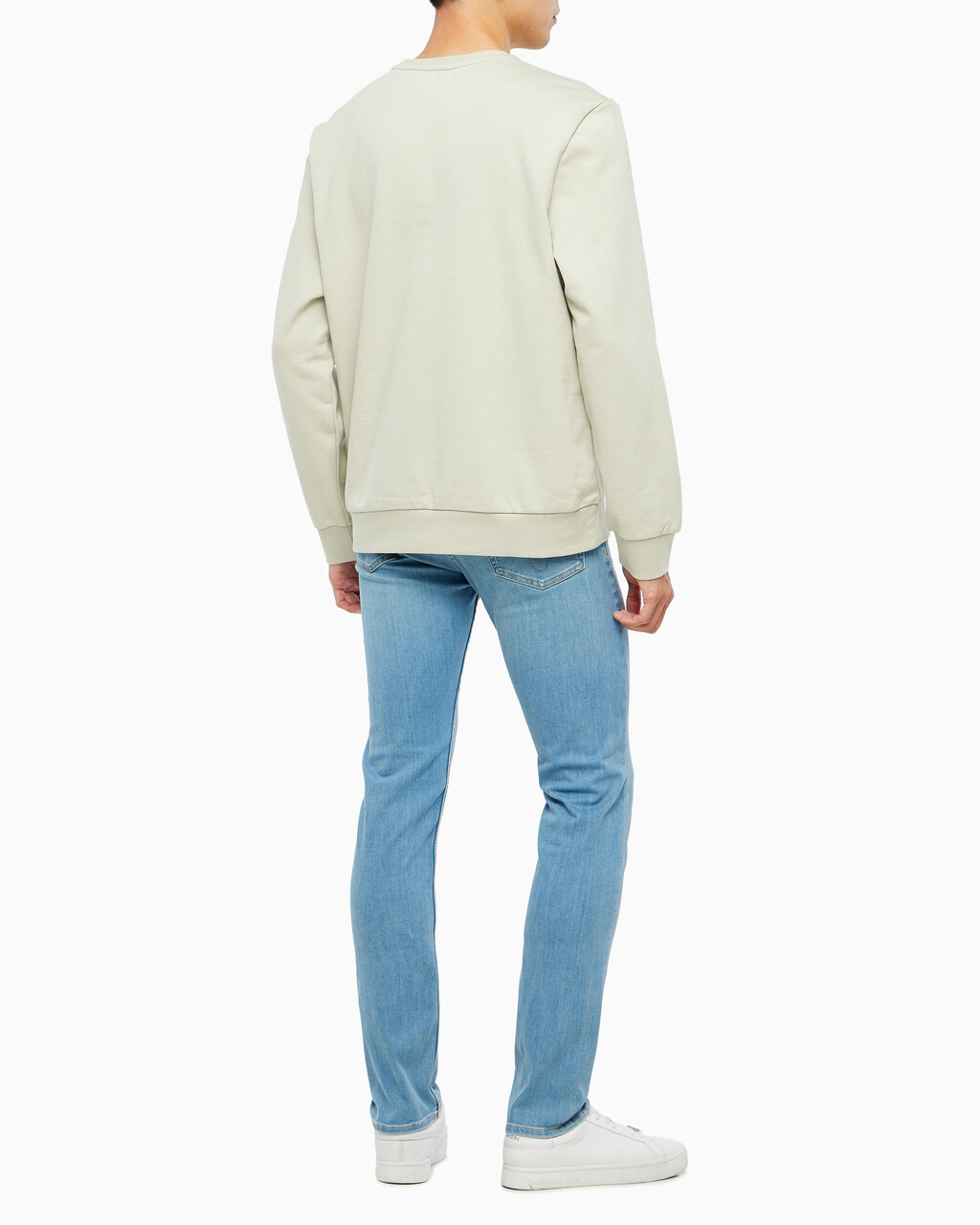 Buy 남성 롱슬리브 스텐실로고 테리 크루넥 스웻셔츠 in color BEIGE